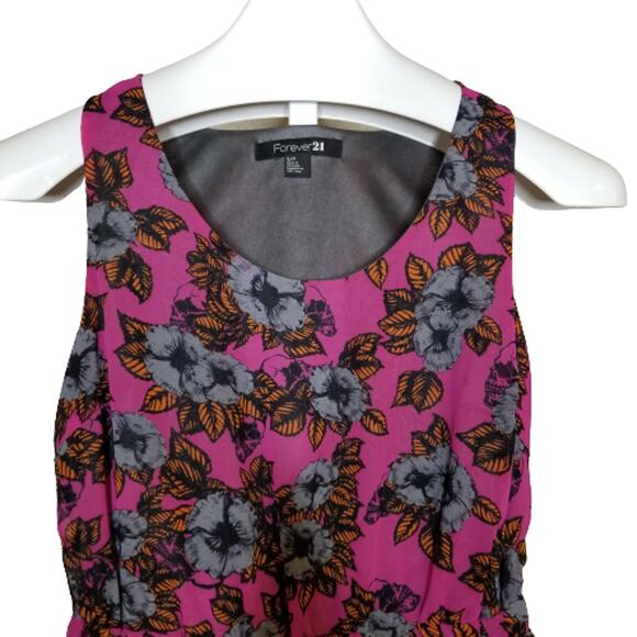 Forever 21 Pink Floral Mini Dress Small - Picture 3 of 6